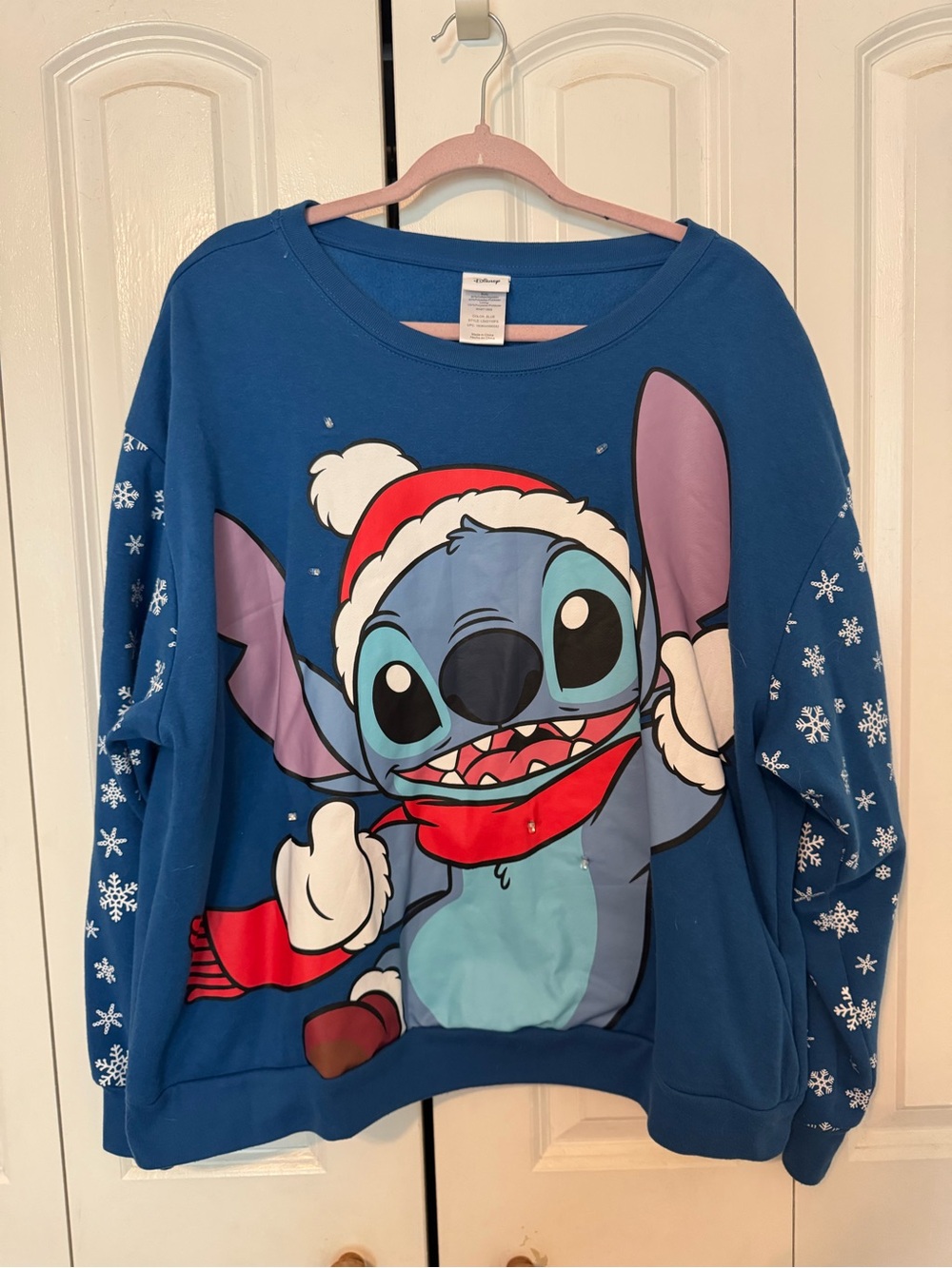 Disney Blue Stitch Santa Graphic Sweatshirt
